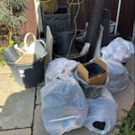 glass doors, bags of shed junk glass doors, bags of shed junk, some timber SG12 - removed for £117