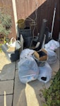 glass doors, bags of shed junk glass doors, bags of shed junk, some timber SG12 - removed for £117