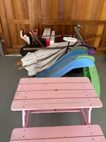 Old garden furniture, toys collected by Ican Services