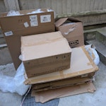 Cardboard boxes and packaging Cardboard boxes and packaging. All light boxes. Some are in side return, then four are on driveway (as pictured) SE22 - removed for £47