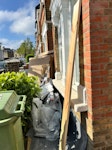 cardboard, decorating waste Bin bags of decorating waste (as shown on picture), cardboard boxes, blinds/bedding packaging (cardboard/plastic bags), plank of wood SE22 - removed for £79