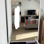 Large mirror Large studio mirror on wheels, in great condition for reuse SE5 - removed for £78