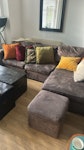 matching sofa and armchair Suede effect L shaped sofa and armchair. Need a bit of love but otherwise perfect for reusing. SW9 - removed for £187