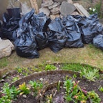 19bags of rubble,slabs,timbers 19 bags of rubble plus some concrete slabs in lose, a few timbers and one shower tray UB5 - removed for £130