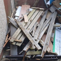 Domestic waste/cardboard/wood collected by AJD man and van