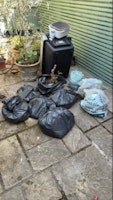 rubble, soil, cement, collected by Waste Collective