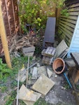 Garden waste and patio slabs Some broken paving slabs, some garden waste CB21 - removed for £143
