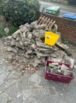 rubble and gate paving slabs, bricks, hardcore, fence SE7 - removed for £175