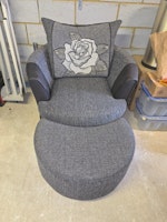 Armchair and Foot Stool collected by Ican Services