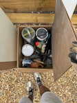 cardboard, gas can, tins cardboard, gas, glass bottle, 1 plank of wood SL5 - removed for £76
