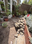 Paving slabs Roughly 14m2 of paving slabs. Could be reused. SE13 - removed for £247