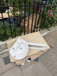 bathroom sink & piece carpet one bathroom sink and one piece of carpet and a curtain rail N1 - removed for £57