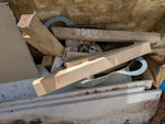 Wood and building waste £40 MAX. Small bag of dried cement. 14 boards (ply + MDF). Small bit of plasterboard. 1 gorilla tub of bits of wood. Tub not to be taken. SW9 - removed for £43