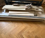 bunk bed, plastic&cardboard dismantled bunk bed, x1 large plastic bag of plastic wrapping, approx x 4 large cardbaord boxes broken down E5 - removed for £117