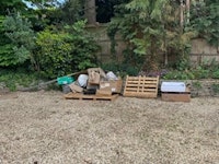 Wooden pallets and other waste collected by Jaan Group Ltd T/A Rubbish 247
