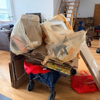 loads of boxes and recyclable collected by The Mess Man ltd