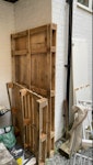 wood and old furniture/bbq wood pallet, broken bbq, disassembled wardrobe, laminate flooring pieces N16 - removed for £271