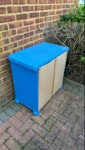 mixed items chest of drawers, cardboard boxes, ladder, plastic dustbin, 2x plastic goals with nets, 2x sun loungers HA6 - removed for £156