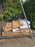 Various pallets and cardboard all as per photo thanks SW13 - removed for £113