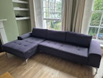 L-Shape 4 seater sofa. One sofa, professionally cleaned, but has suffered sun exposure, leaving light patches of different shades. N1 - removed for £104