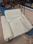 curtains armchairs table lamp two white fluffy arm chairs, bag of brand new curtains, 1 desk lamp, 1 console table W1 - removed for £195