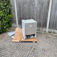Old fridge, packaging collected by OB waste removals ltd