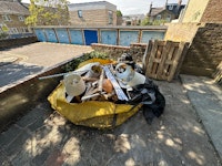 Hippo skip bag collected by PJ Tips