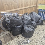 General rubbish few bags of genal waste and a few meatal items ie old tredmill and a old trampling and a washing line and rowing machine all in frount garden CB4 - removed for £141