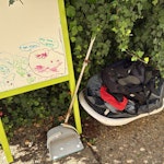 General Rubbish, some DIY old baby bathtub plastic filled with general junk and DIY, some old stuff found in shed, an old kids mud kitchen made from wood, a kids chalk board, and a chair NW1 - removed for £83
