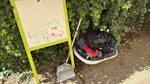 General Rubbish, some DIY old baby bathtub plastic filled with general junk and DIY, some old stuff found in shed, an old kids mud kitchen made from wood, a kids chalk board, and a chair NW1 - removed for £83