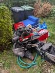Miscellaneous haousehold waste Old pram with several cot attachments. Stair gate, coffee machine, futon, strimmer, old books and dvds, toys, clothes BR1 - removed for £91