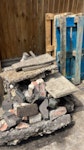 concrete, bricks and slabs large concrete blocks with bricks, paving slabs. TW20 - removed for £84