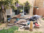 Wood, buggy, rocks, other bits Wood (an old fence), buggy, 4-5 rocks, garden seat coverings, some metal posts, a few other bits and pieces EN10 - removed for £329