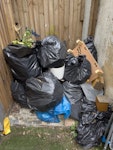 bags of leaves, soil, rubble about 6-8 bags of soil, 6-8 or rubble, same of leaves (very light) and a removed fireplace (the front of it, behind it was all rubble that I have put in bags).
I can bring everything in the front yard to make it easy to remove. SW14 - removed for £194