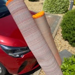 2 rugs 2 orange rugs one approx 160x230 and 1 approx 150x 70cm RH15 - removed for £71