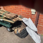 portable gas heater 12rung Ali Garden waste old fence old tree broken wardrobe kids toy gas portable heater 12rung extension ladder aluminium CO6 - removed for £117