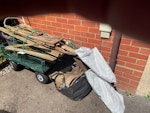 portable gas heater 12rung Ali Garden waste old fence old tree broken wardrobe kids toy gas portable heater 12rung extension ladder aluminium CO6 - removed for £117