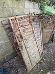 5 7x6 old fence panels 5 7x6 old fence panels cut in half and in back garden CR8 - removed for £71