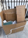 Cardboard boxes Cardboard boxes, a mirror and a lampshade NW3 - removed for £57