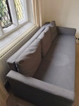Ikea Friheten 3-seat sofa bed. Sofa will be disassembled (to 5 pieces?) and brought to roadside for collection. No exposed filling. Collection ideally tomorrow (27th), Thursday, or Friday at latest. BA1 - removed for £120