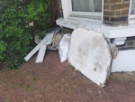 General waste 2 pieces of plaster board, 3-4 pieces of wooden boards, metal wire, 1 plastic bag of general rubbish and carpet. E15 - removed for £117
