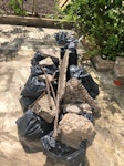 Rubble bags, garden fence As shown in the pictures, it’s the 9 bags of rubble, concrete blocks and slab, metal rods and three wooden fence sections SW13 - removed for £156
