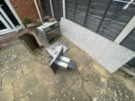 old kitchen waste kitchen sink, kitchen cabinets and cabinet doors 6 bags of kitchen tiles, oven, gas hobs, chimney hood, kitchen chimney hood
kitchen worktops. SL1 - removed for £195