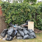 Masonry, cement, bricks, wood masonry, cement. Bricks, wood and garden waste. E1 - removed for £280