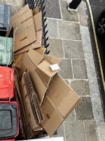 50 flat empty card boxes collected by Florin Vacaru