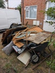 old garden shed and some conte wood, wheelbarrow ...see photos TW13 - removed for £204