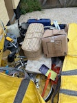 Mostly reusable/ recyclable ol 1 x lady’s bike
2 swivel kitchen chairs
Child .s table and chair
Moses basket
Kitchen utensils
Hose reel ( no hose)
Dog bed
Small,sack of bbq charcoal
X 2 working suitcases
Miscellaneous items NN12 - removed for £130