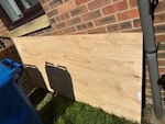 Board, frame, bag of glass Large board, metal frame, bag of glass (from new window fit) S41 - removed for £117