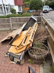 3 doors, furniture, planters + 3 interior wooden doors, 3 large planters filled with soil, a small wooden chest, a pallet, general cardboard and a small paddling pool SE4 - removed for £104