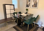 Dining set & mixed furniture Reusable household furniture including a dining set, storage unit, coffee table, bedside tables with matching lamps and a dismantled table, all available for collection. W2 - removed for £32